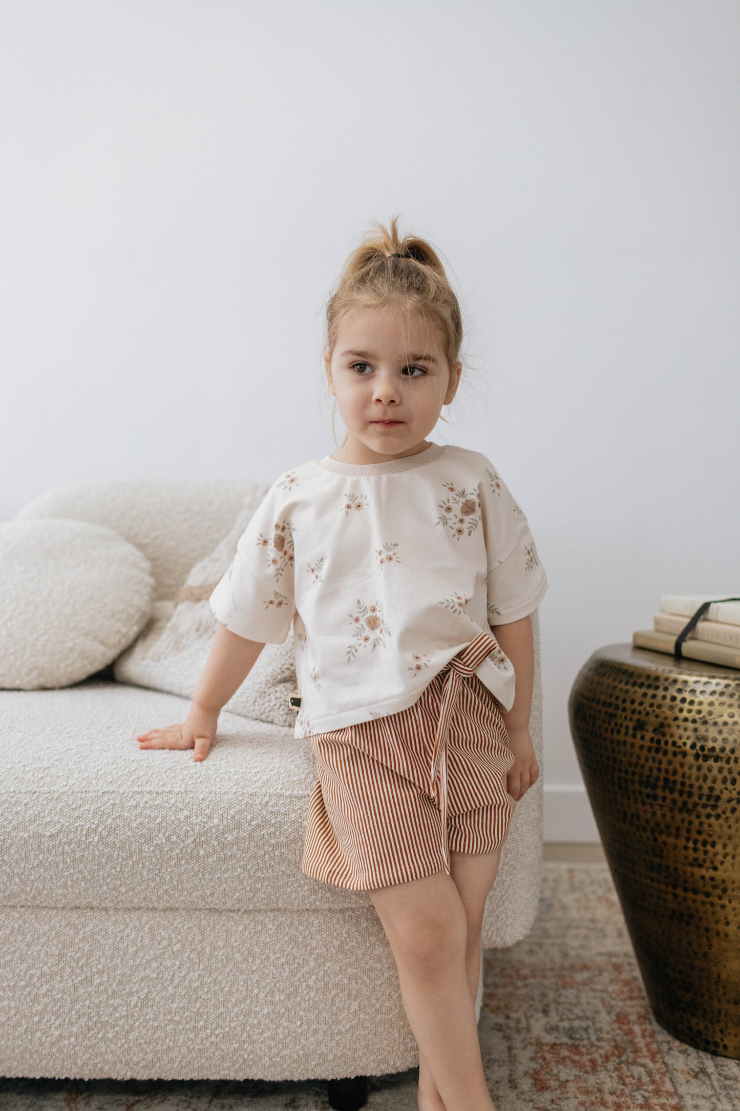 Isla Shorts — Caramel Stripe