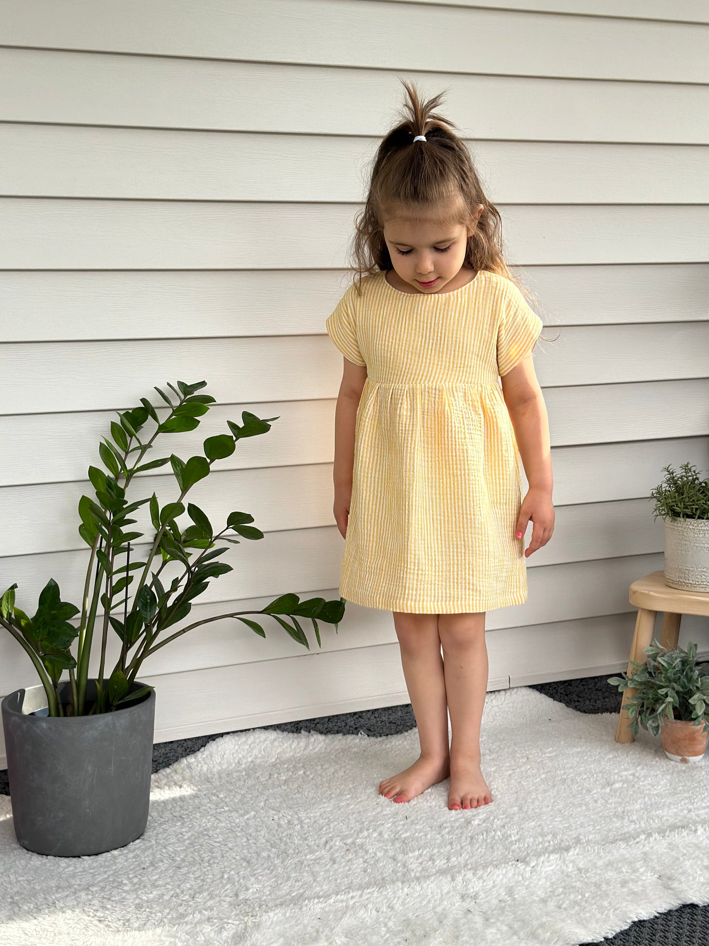 Rowan Dress — Yellow Stripe