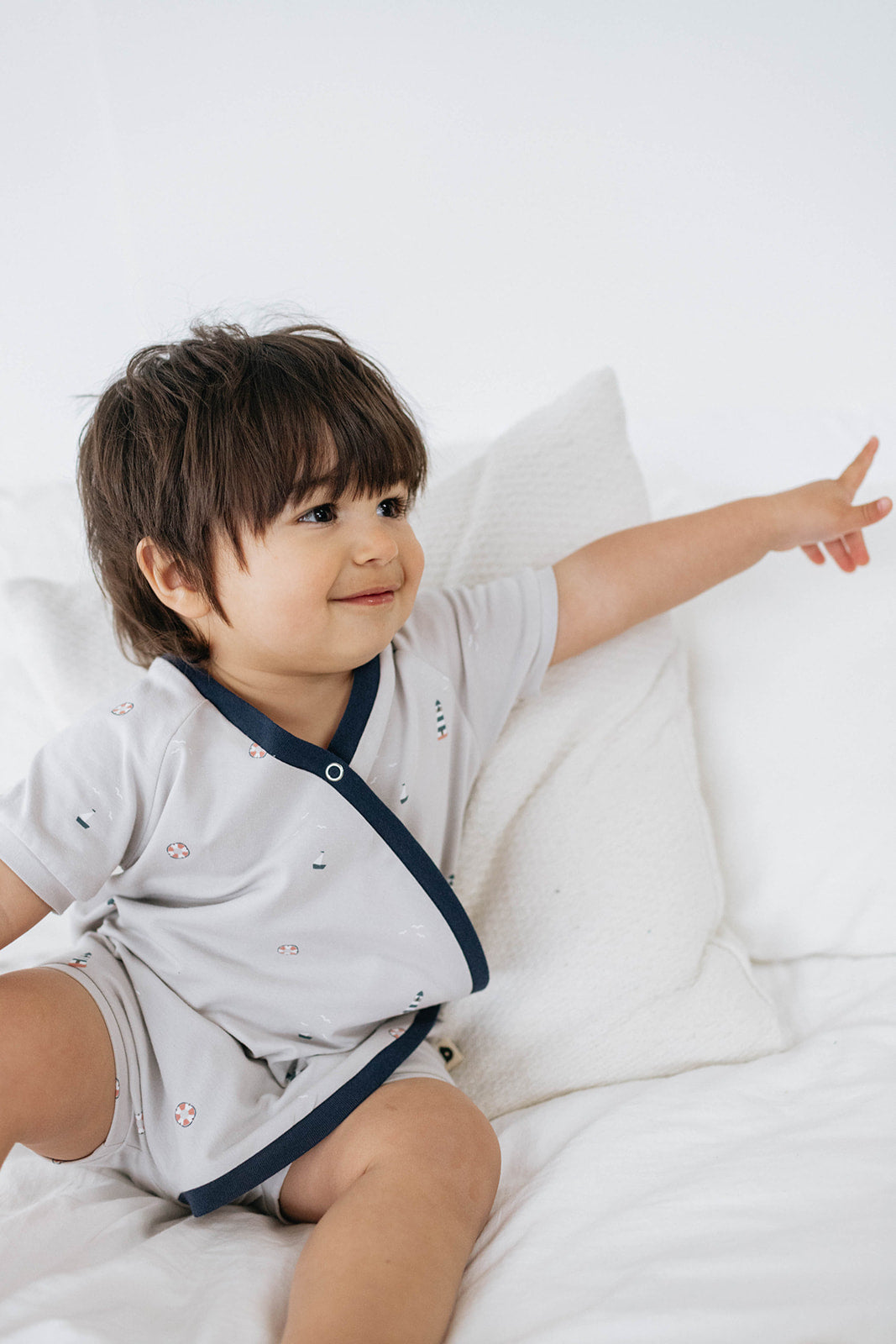 Baby Onesie — Grey Nautical