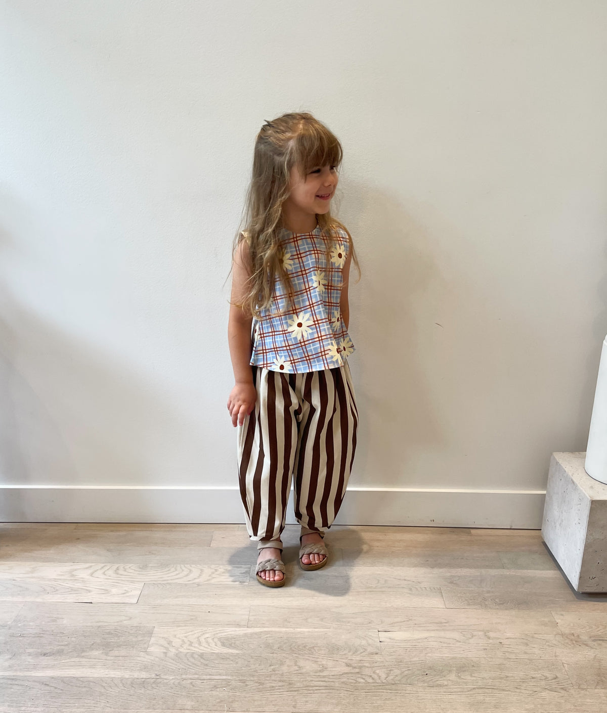 Hazel Top — Light Tartan Daisy
