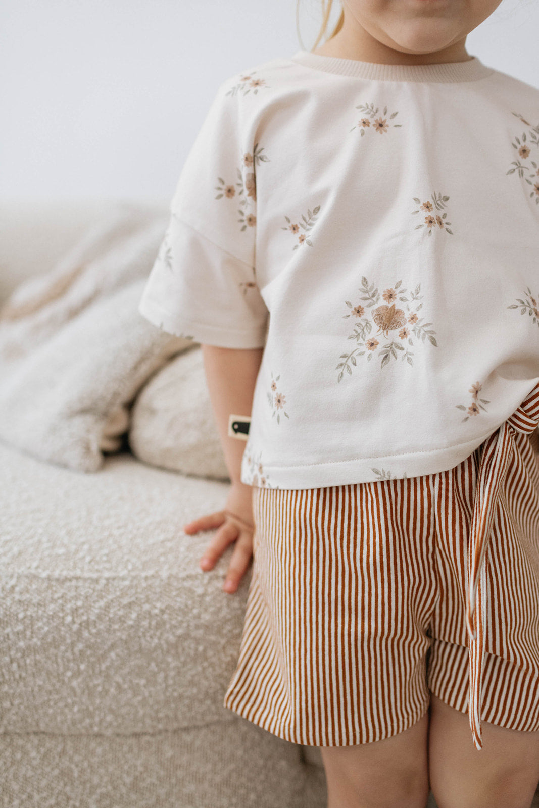 Isla Shorts — Caramel Stripe