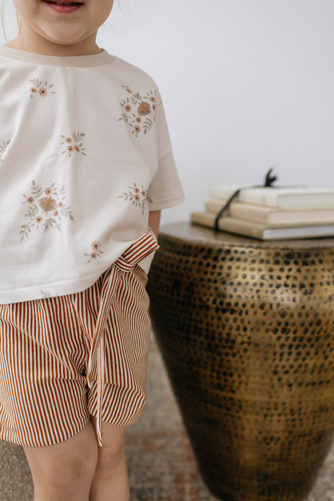 Isla Shorts — Caramel Stripe