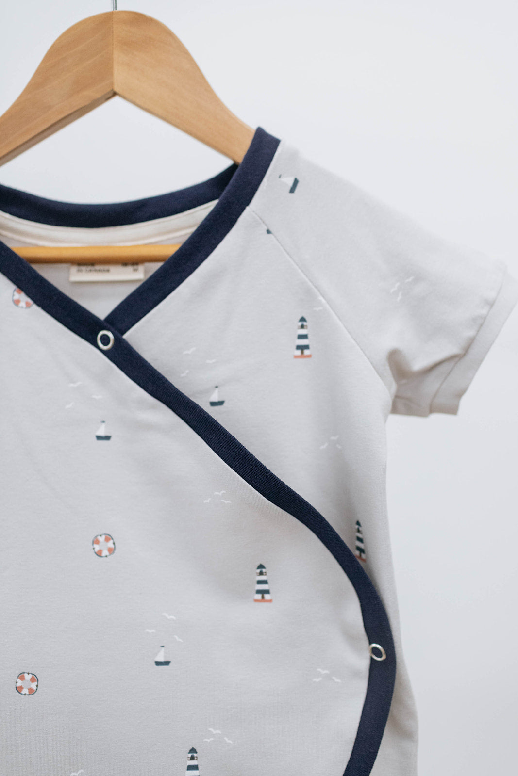 Baby Onesie — Grey Nautical