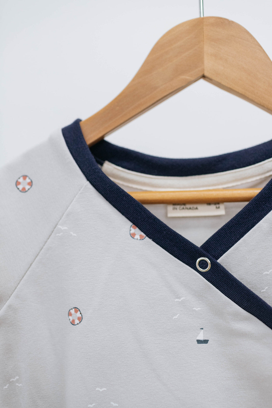 Baby Onesie — Grey Nautical