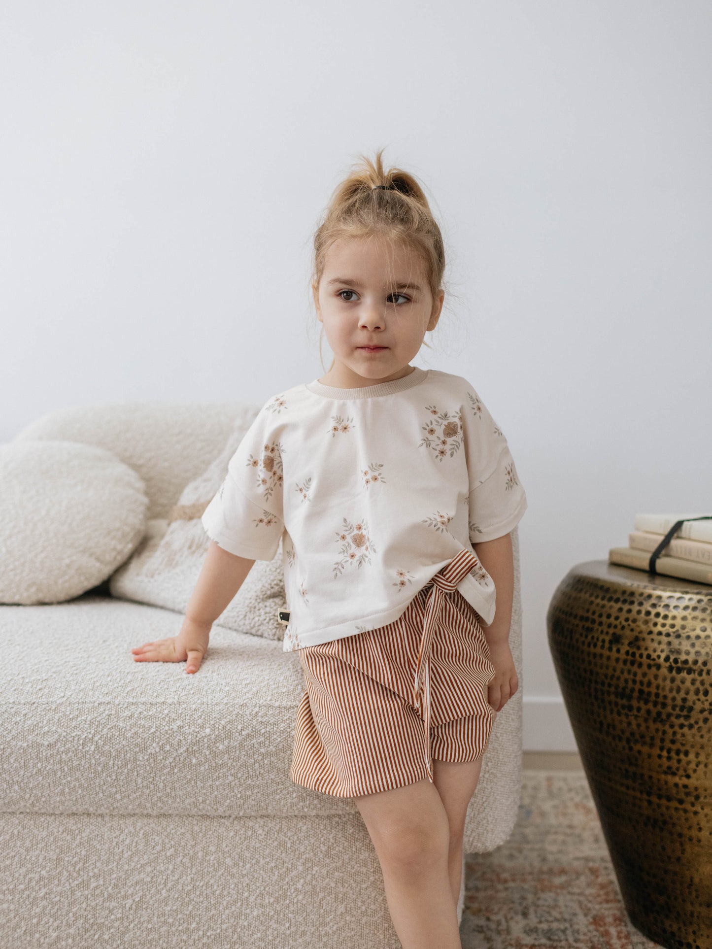 Isla Shorts — Caramel Stripe