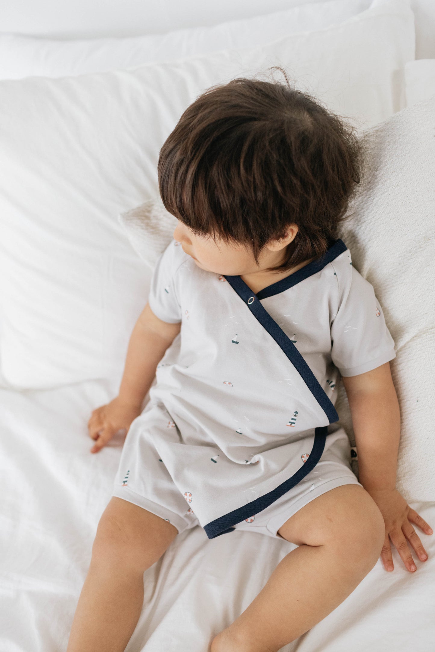 Baby Onesie — Grey Nautical