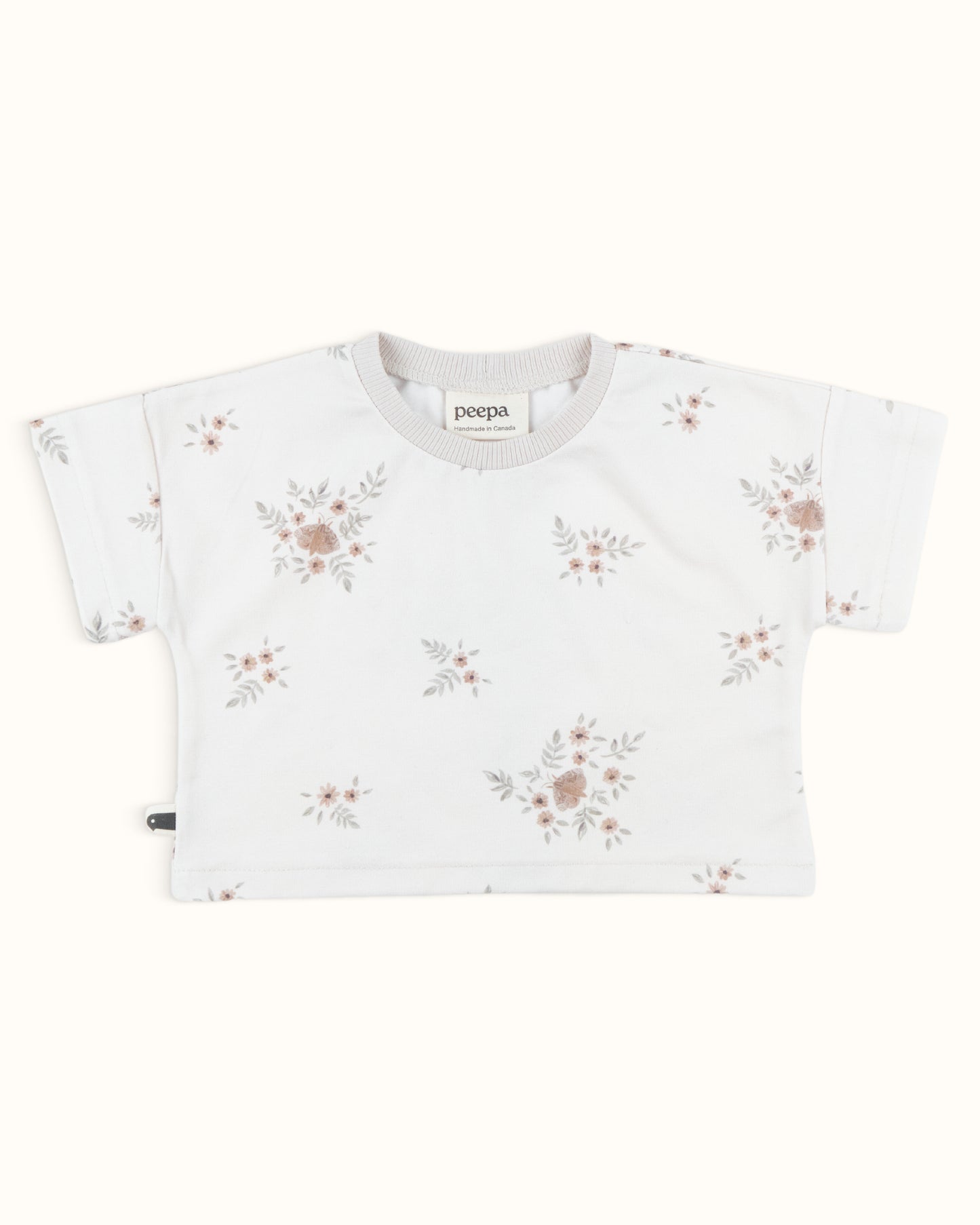 Téa Crop Tee — Sandy Floral