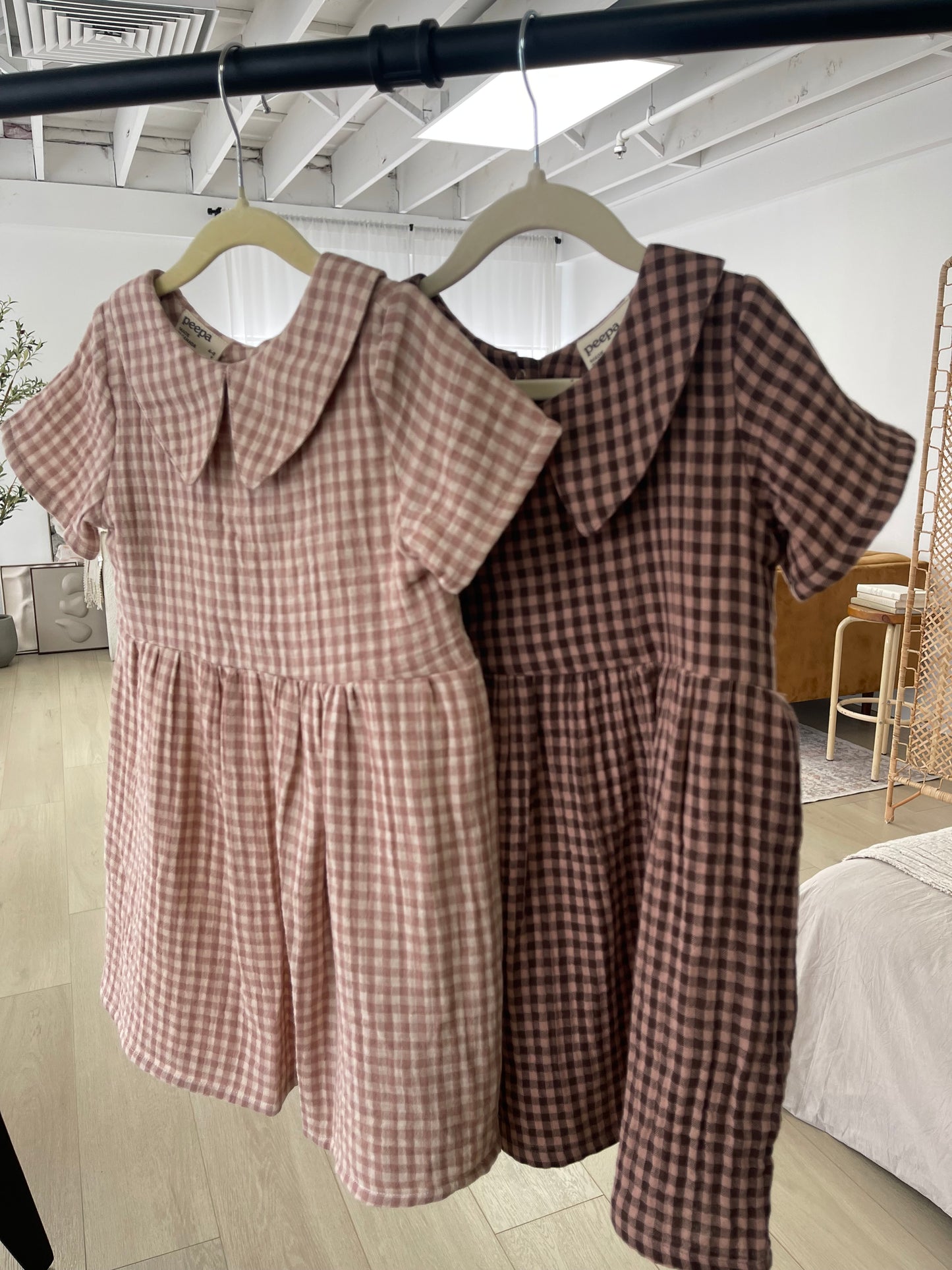 Rowan Dress — Brown Checkered