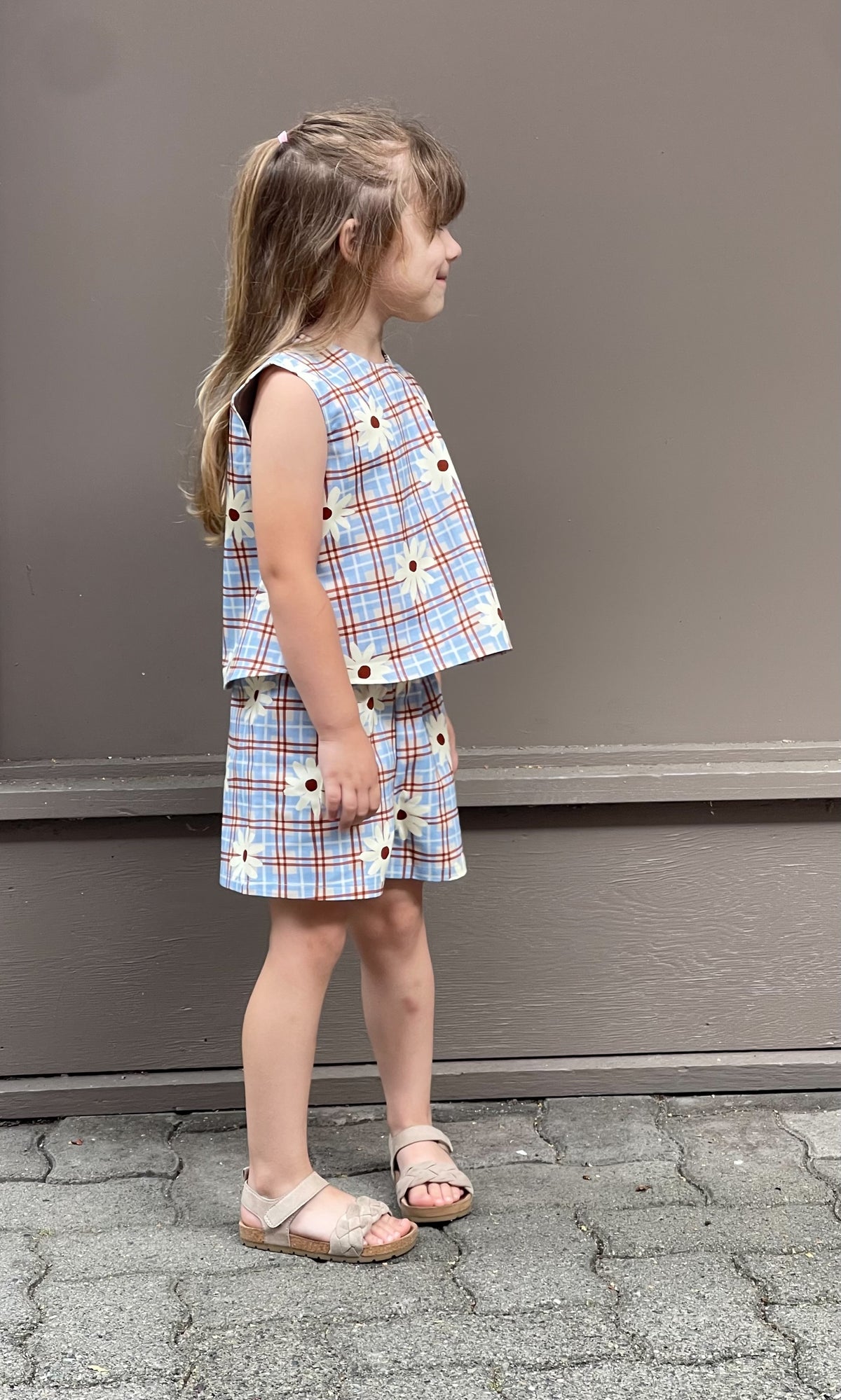 Hazel Top — Light Tartan Daisy