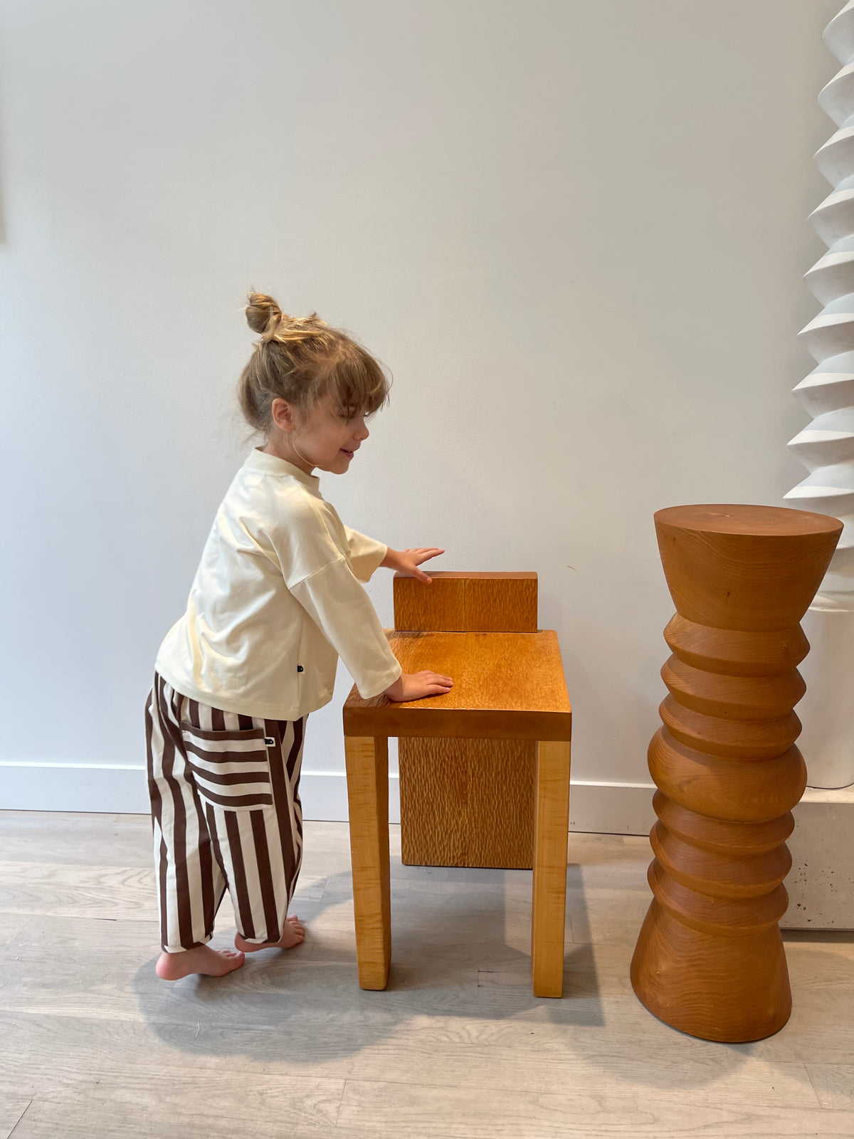 Barrel Pant — Chocolate Stripe Denim