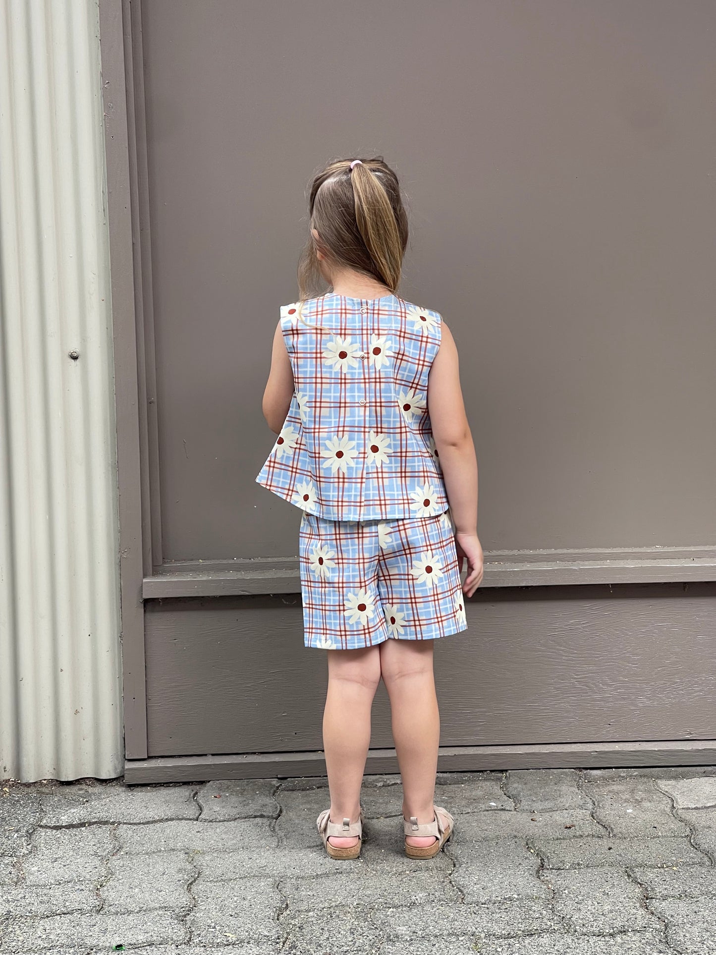 Hazel Top — Light Tartan Daisy