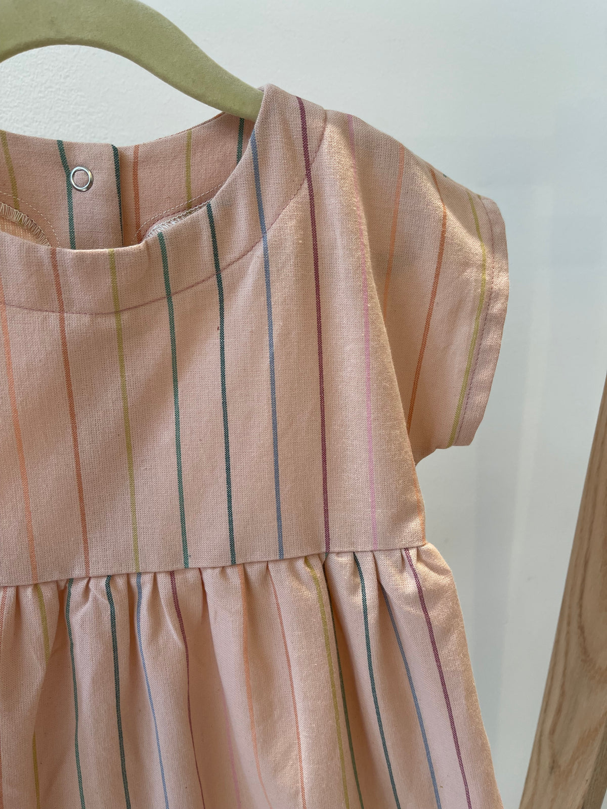 Rowan Dress — Pink Rainbow Stripe