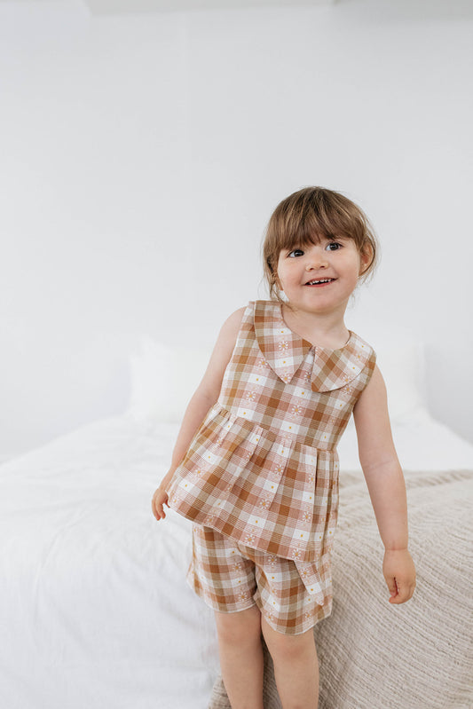 Isla Shorts — Daisy Plaid