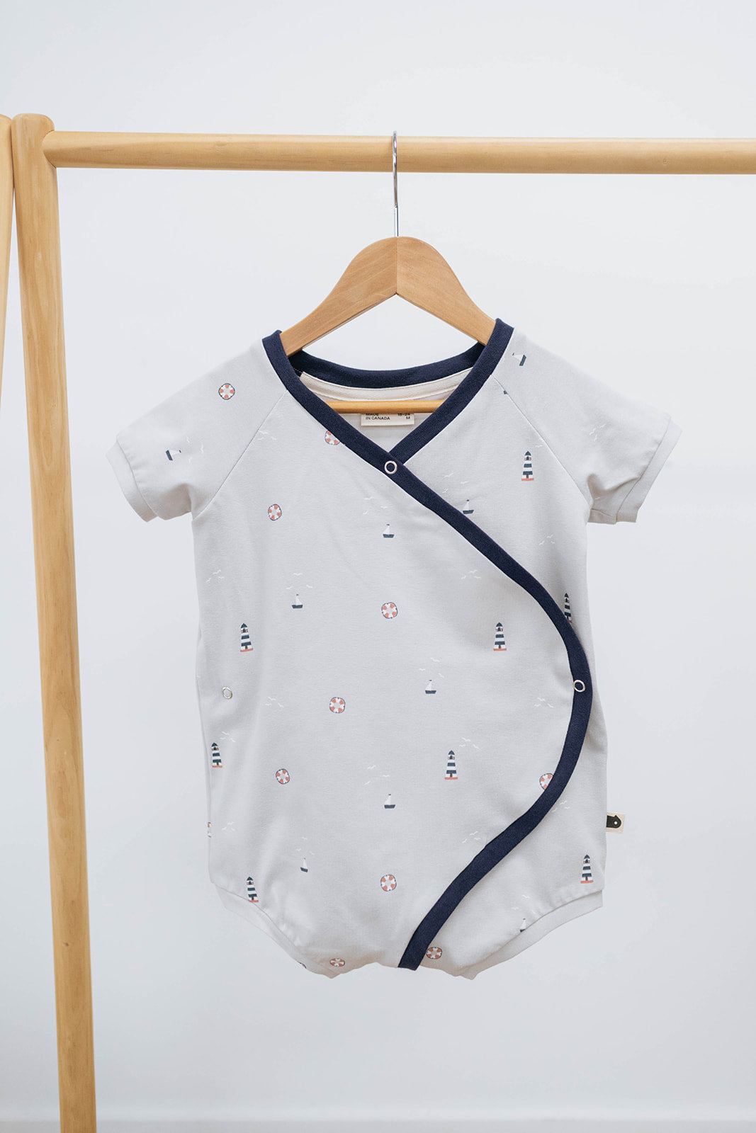 Baby Onesie — Grey Nautical
