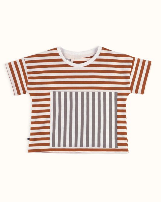 Noah Tee — Burnt Orange Stripe